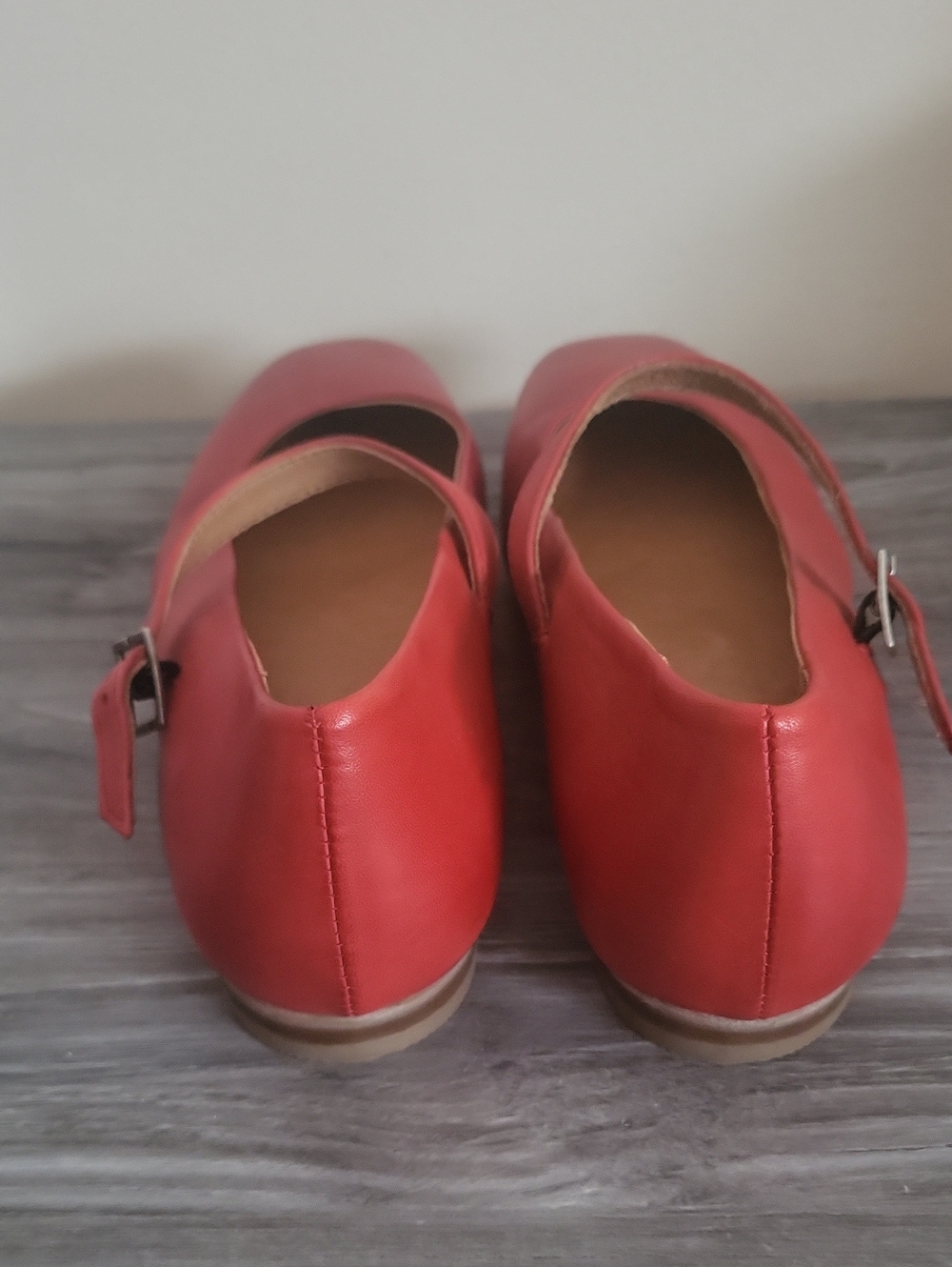Miz Mooz Zahara Red Leather Mary Jane Flats Size 40 - Picture 6 of 12
